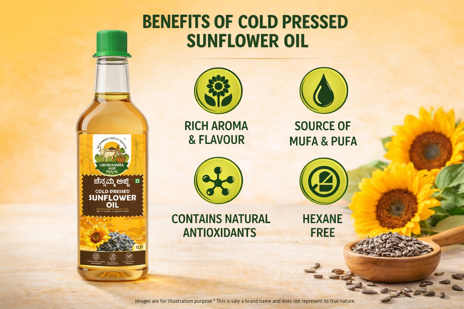 CHENNAMMA AJJI SUNFLOWER COLD PRESSED OIL